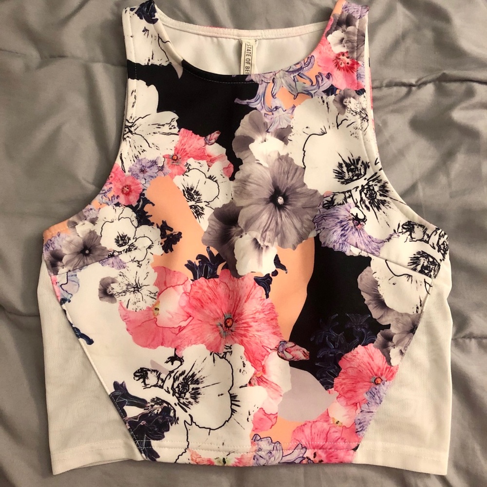 Floral Cropped Athletic Top
